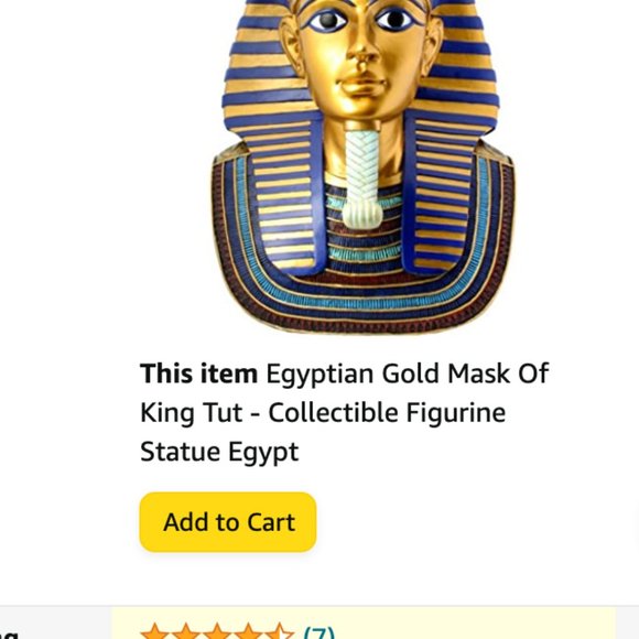 Egyptian Gold Mask Of King Tut - Collectible Figurine Statue Egypt - Picture 3 of 5